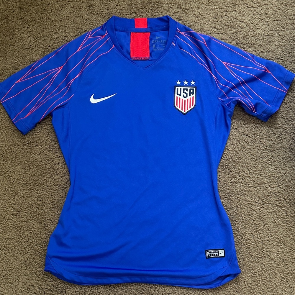 Nike Blue Soccer Jersey with Red Details